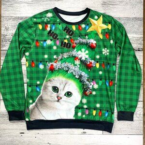 Ugly Christmas Sweater Cat Shirt